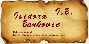 Isidora Banković vizit kartica